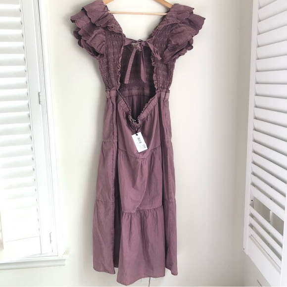 Sea NY Size 14 Heidi Heart Shirred Dress in Rose Cutout Back - Picture 9 of 11